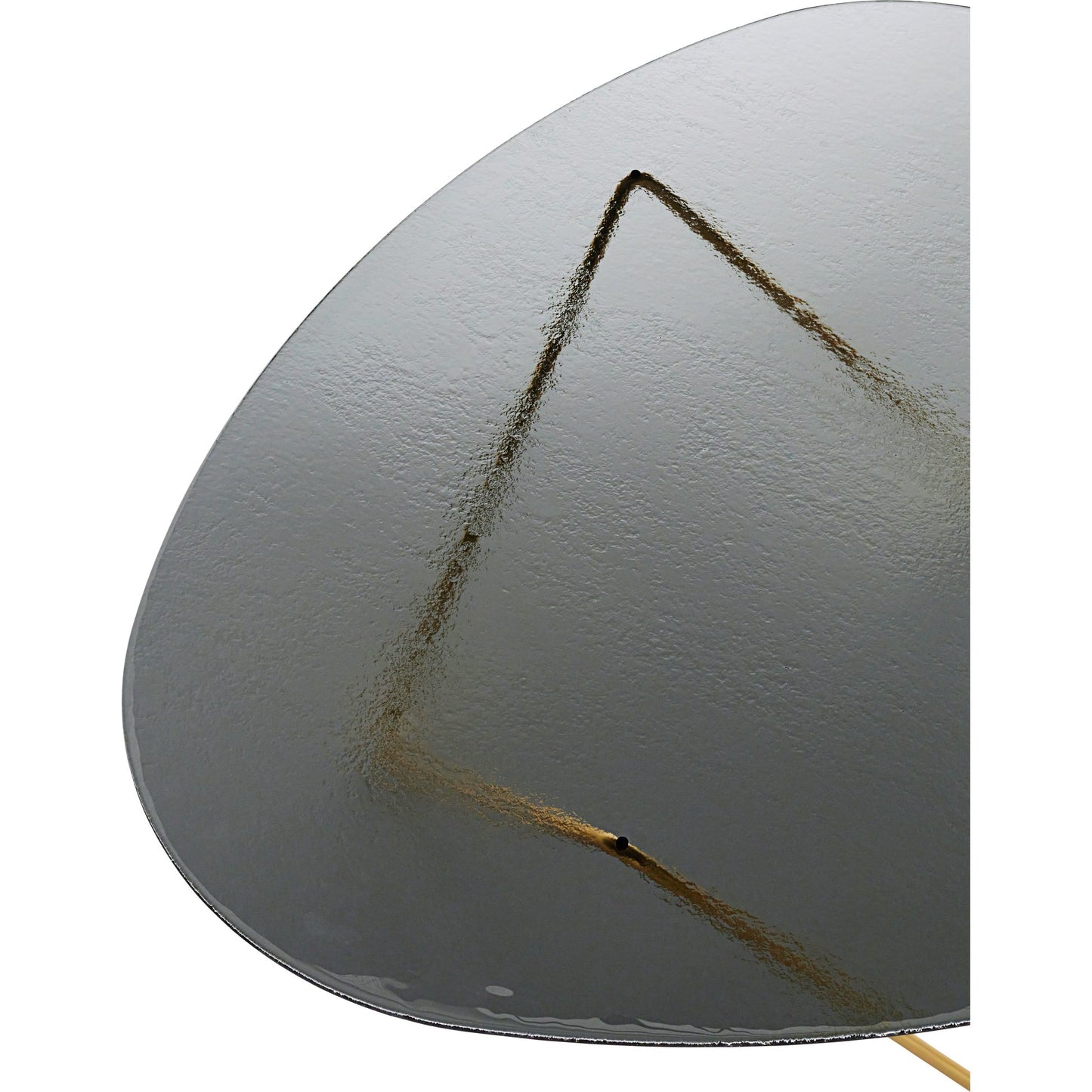 Pedrera Coffee Table - Smoke Structured Glass, Brass Base