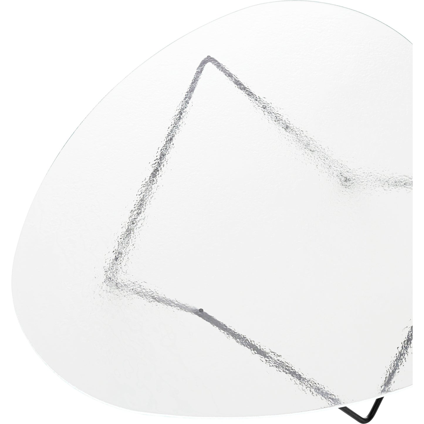 Pedrera Coffee Table - Transparent Structured Glass, Black Base