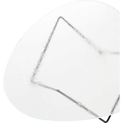 Pedrera Coffee Table - Transparent Structured Glass, Black Base