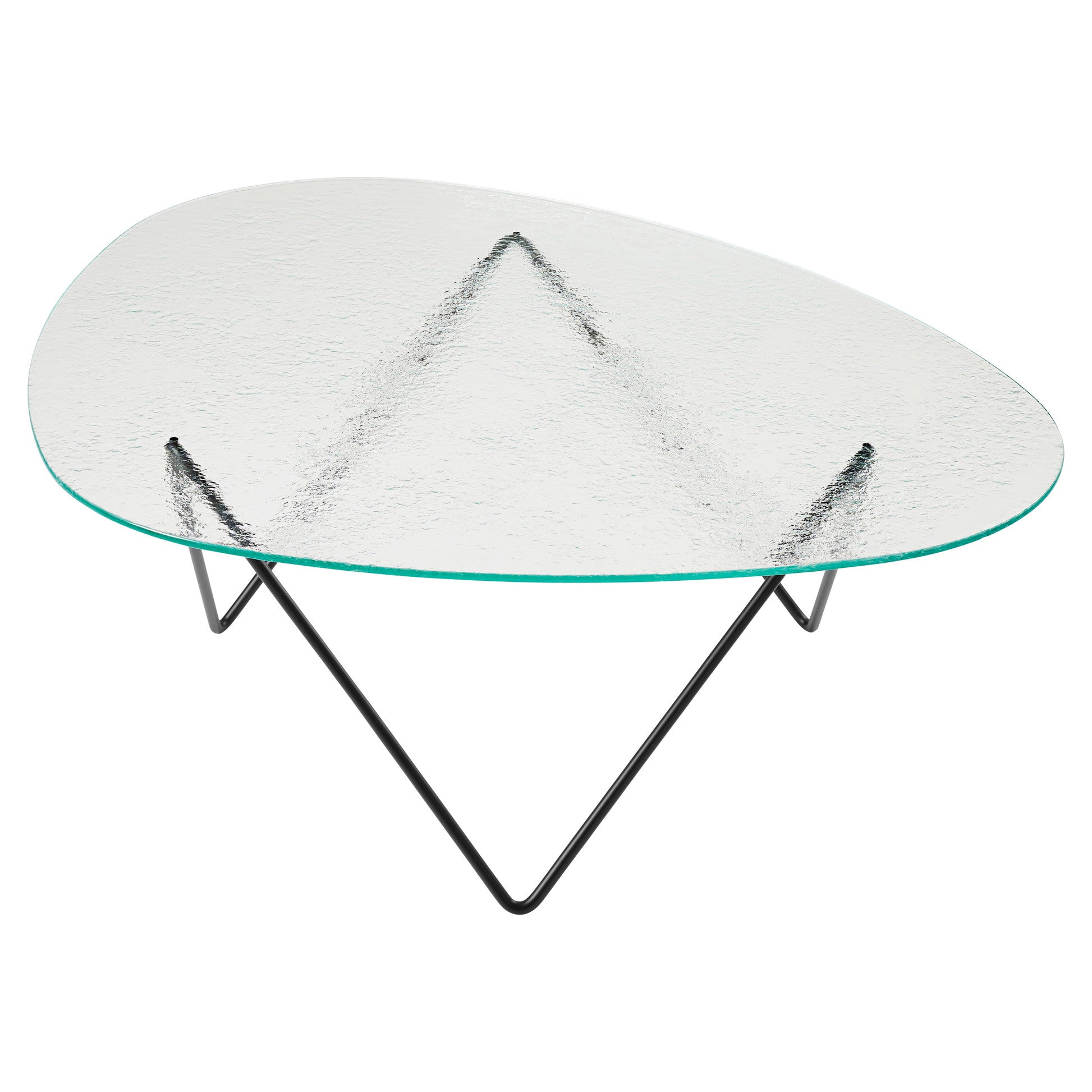 Transparent Table Base Pot Pedrera Coffee Table - Transparent Structured Glass, Black Base – Rouse ...