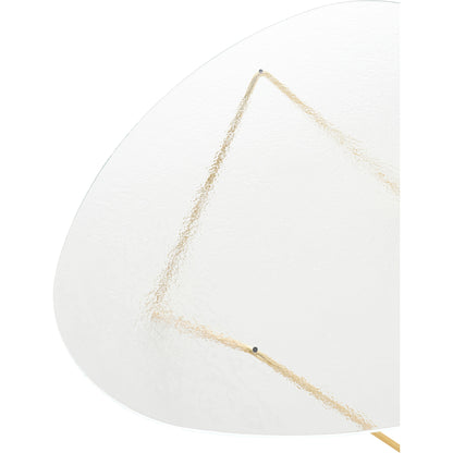 Pedrera Coffee Table - Transparent Structured Glass, Brass Base