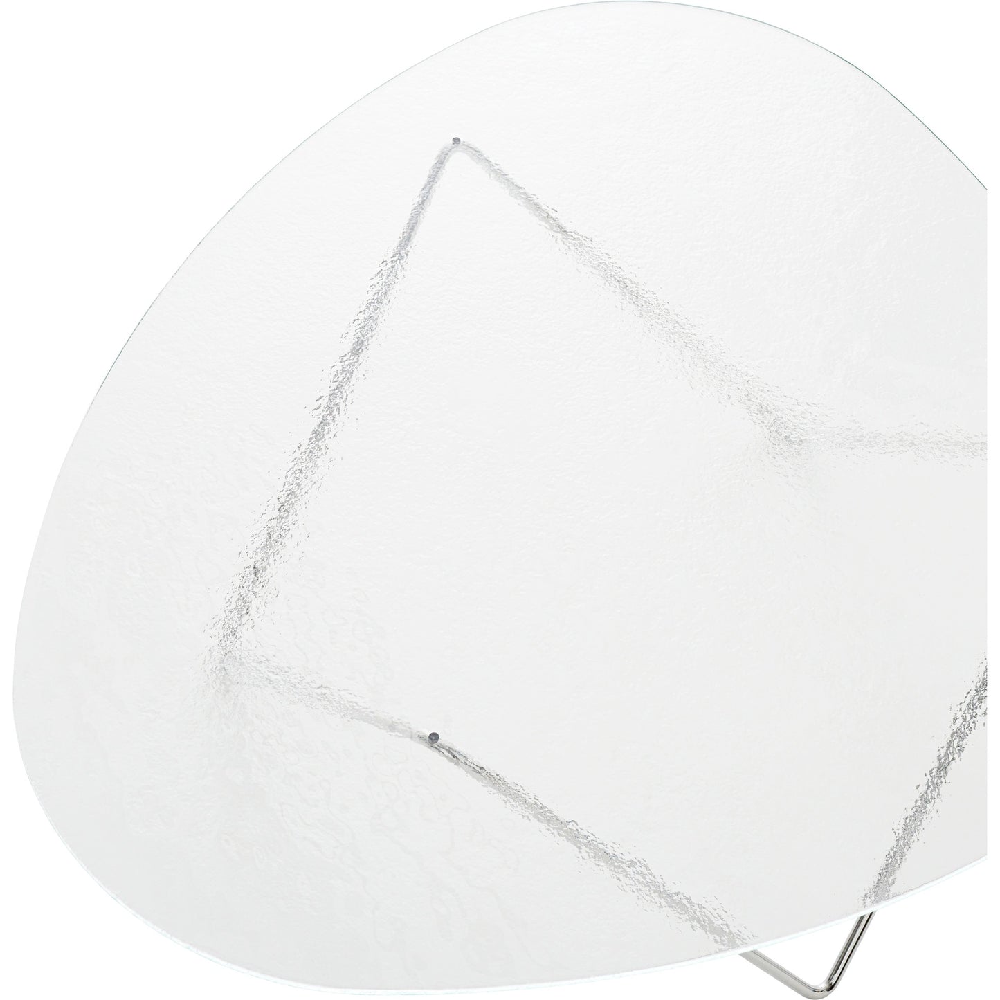 Pedrera Coffee Table - Transparent Structured Glass, Chrome Base