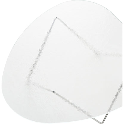 Pedrera Coffee Table - Transparent Structured Glass, Chrome Base