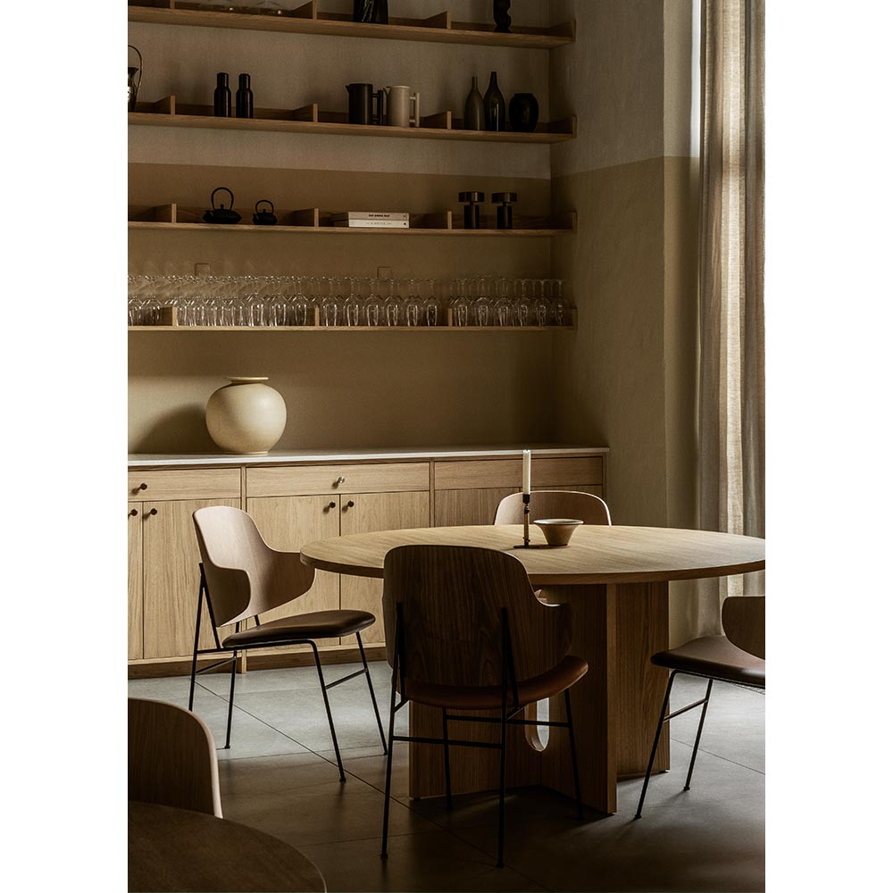 Penguin Seat Upholstered Dining Chair - Natural Oak