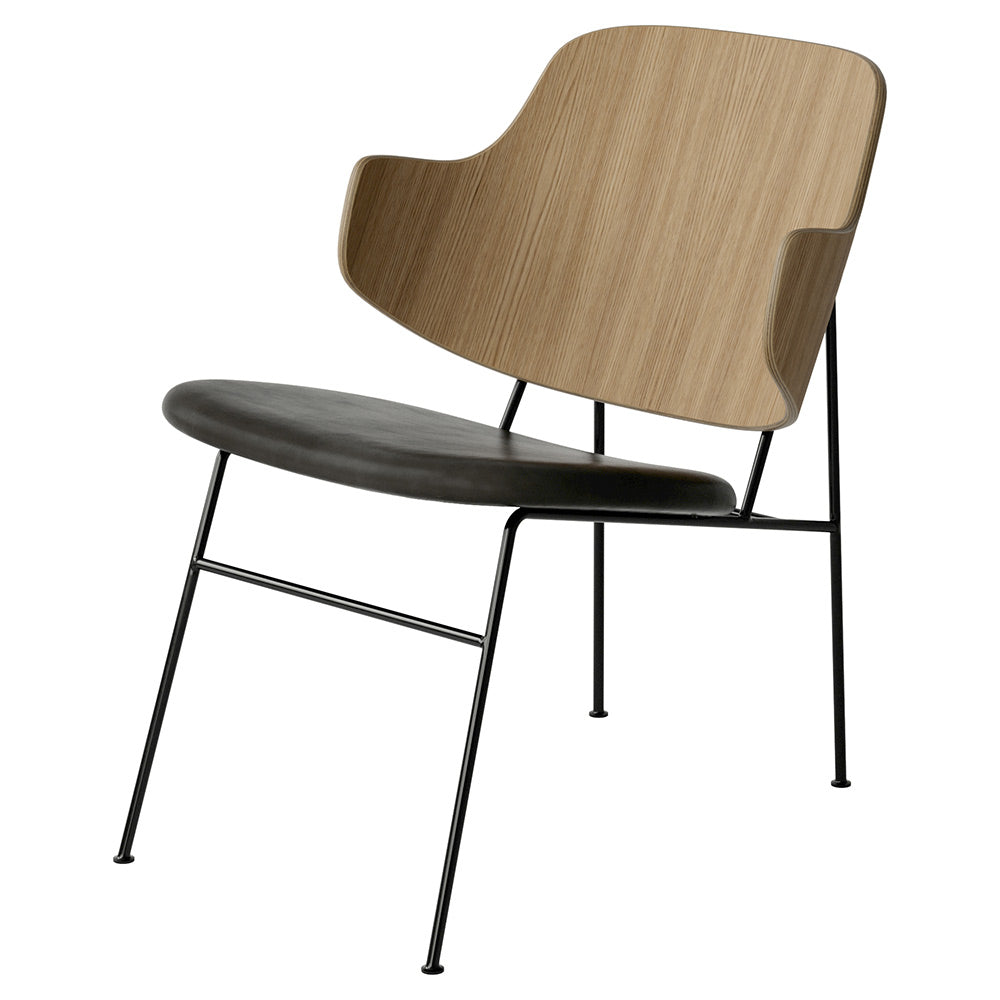 Penguin Seat Upholstered Lounge Chair - Natural Oak
