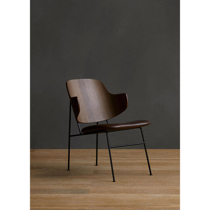 Penguin Seat Upholstered Lounge Chair - Walnut