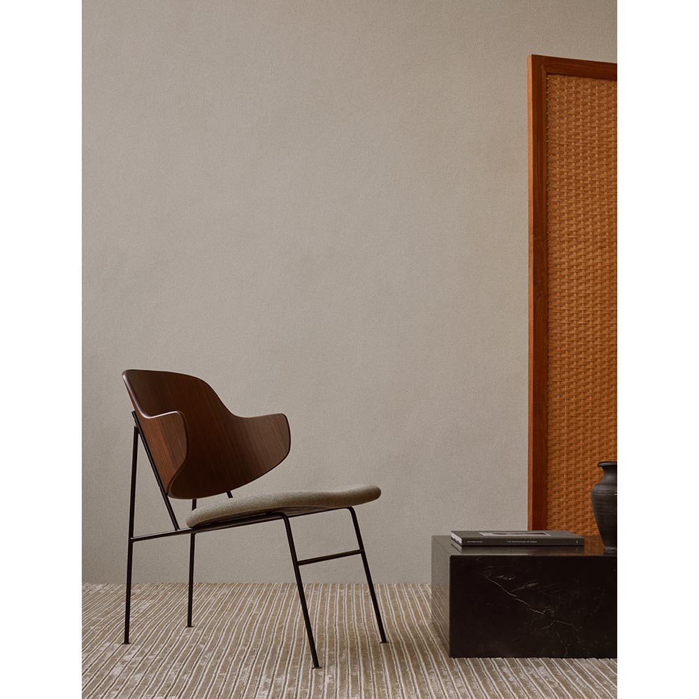 Penguin Seat Upholstered Lounge Chair - Walnut
