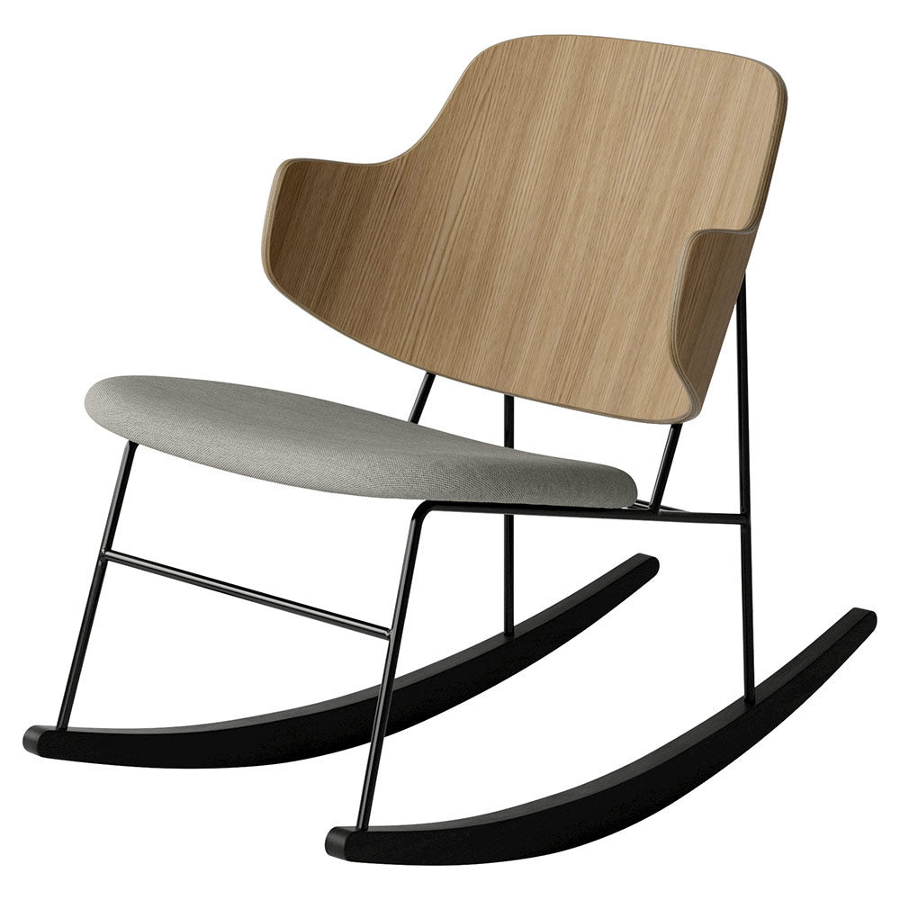 Penguin Seat Upholstered Rocking Chair - Natural Oak