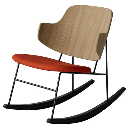 Penguin Seat Upholstered Rocking Chair - Natural Oak