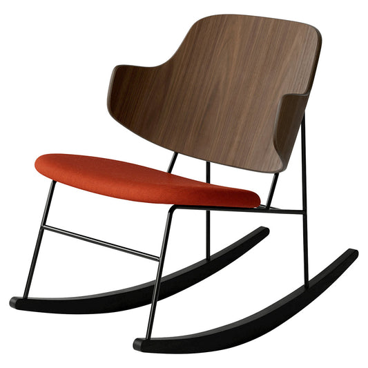 Penguin Seat Upholstered Rocking Chair - Walnut