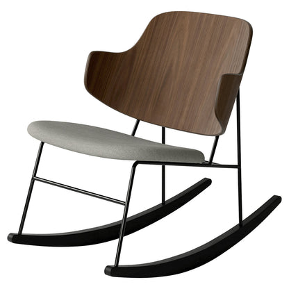 Penguin Seat Upholstered Rocking Chair - Walnut