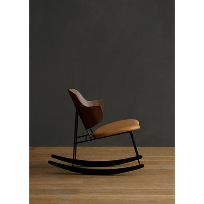 Penguin Seat Upholstered Rocking Chair - Walnut