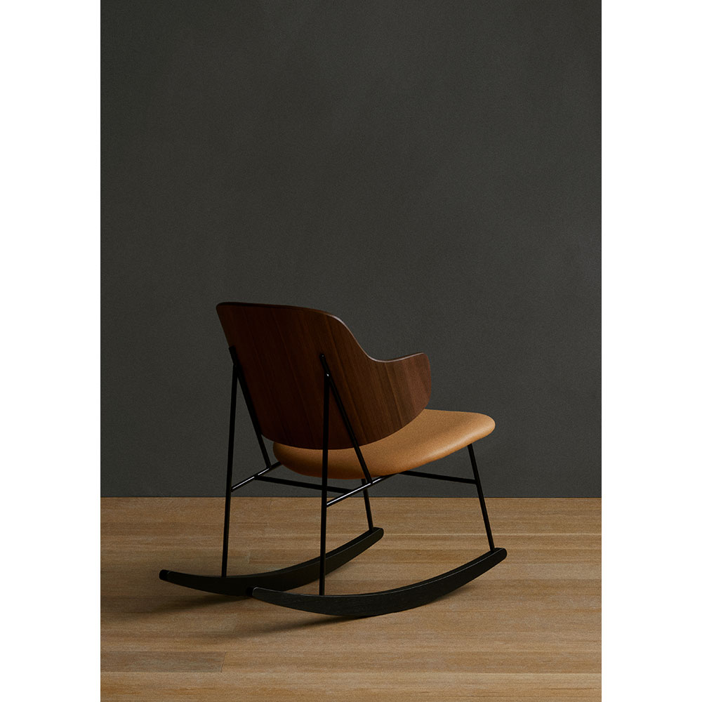 Penguin Seat Upholstered Rocking Chair - Walnut