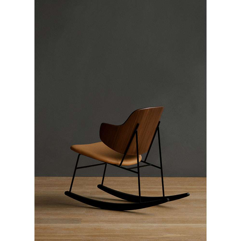 Penguin Seat Upholstered Rocking Chair - Walnut