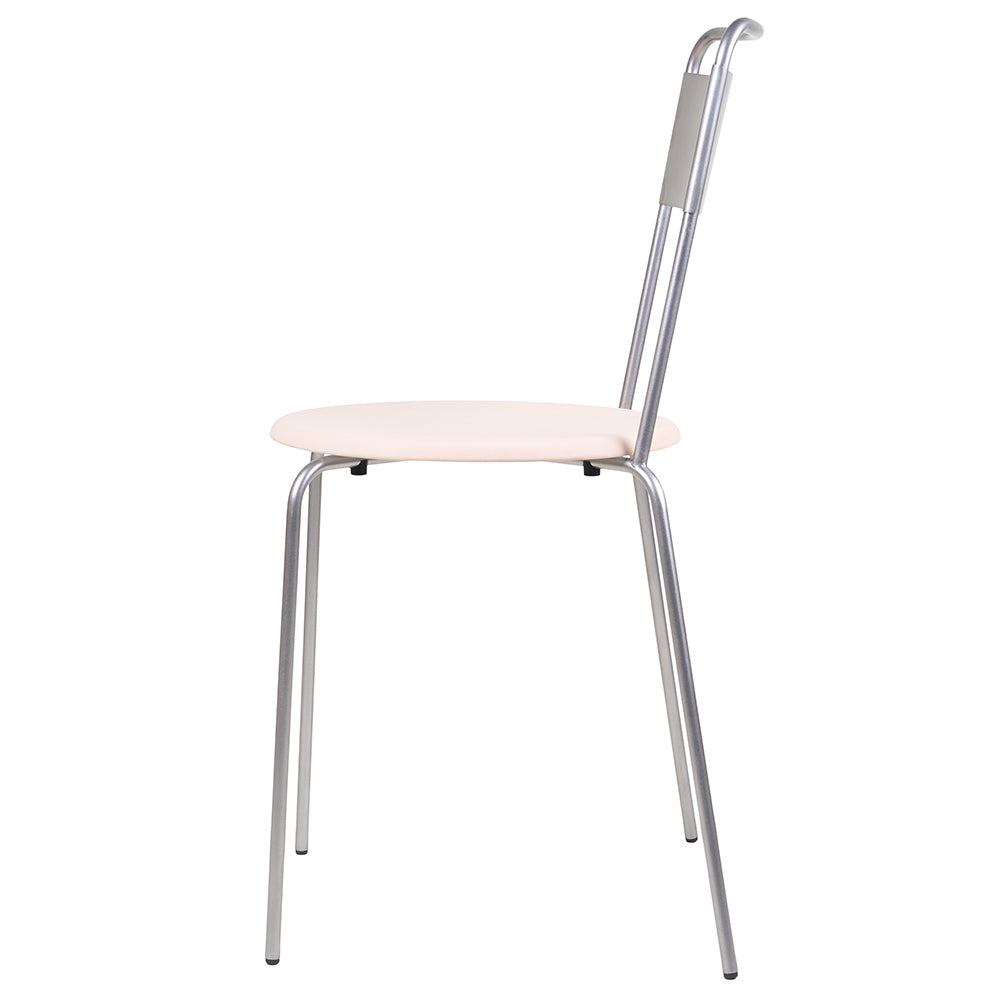Petit Rond Chair - Natural Leather, Stainless Steel