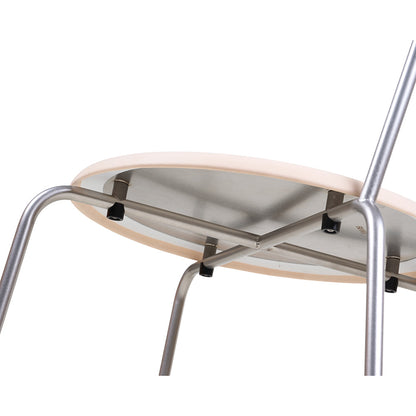 Petit Rond Chair - Natural Leather, Stainless Steel