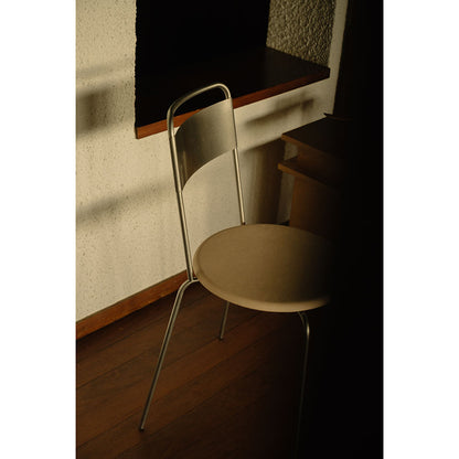 Petit Rond Chair - Natural Leather, Stainless Steel