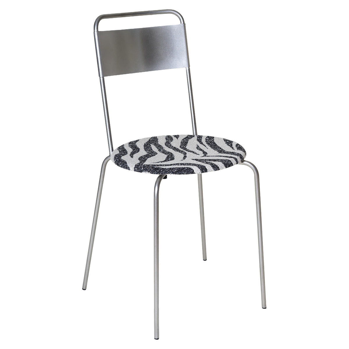 Petit Rond Chair - Zebra, Stainless Steel