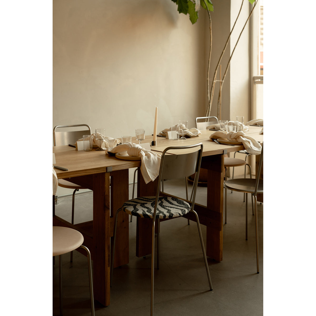 Petit Rond Chair - Zebra, Stainless Steel