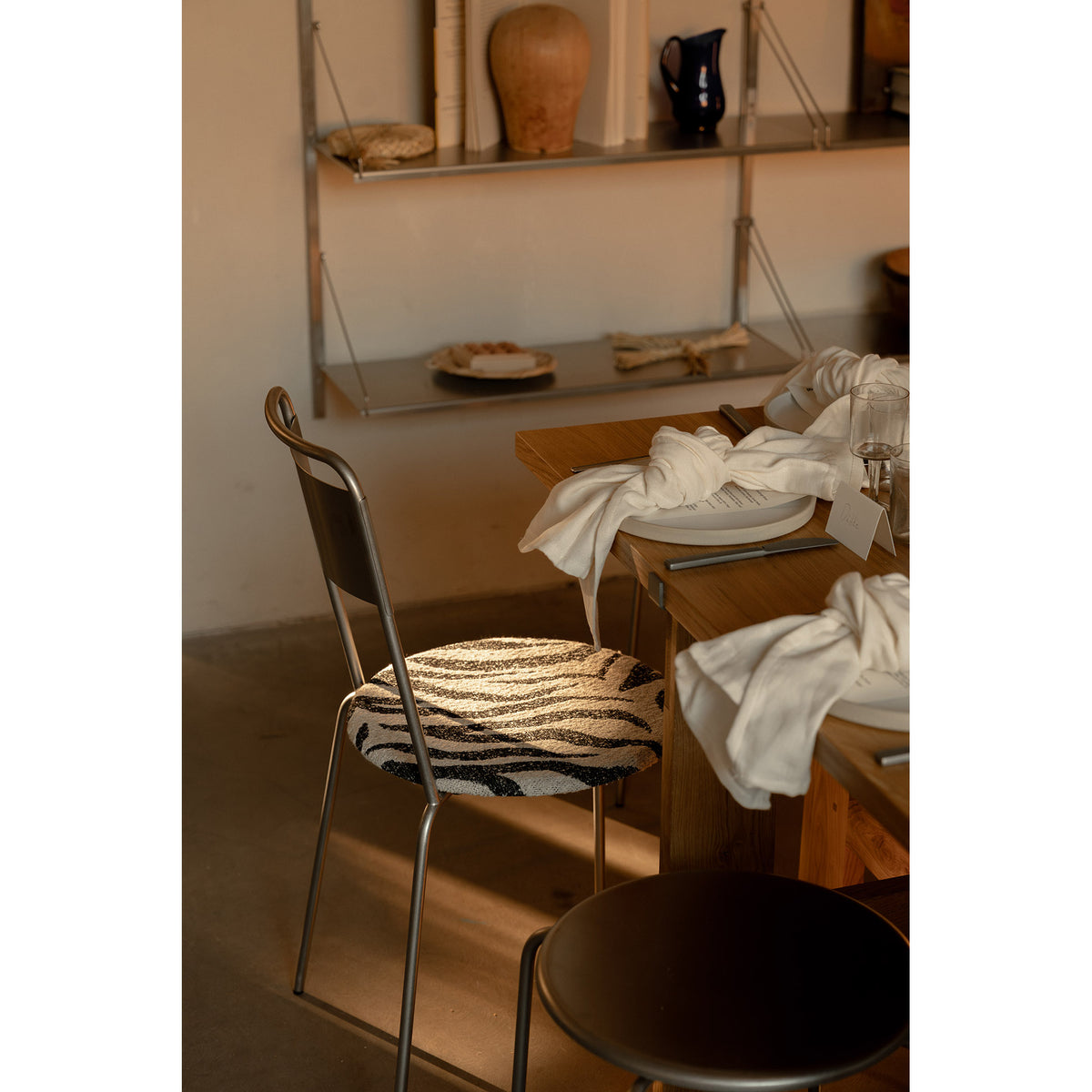 Petit Rond Chair - Zebra, Stainless Steel