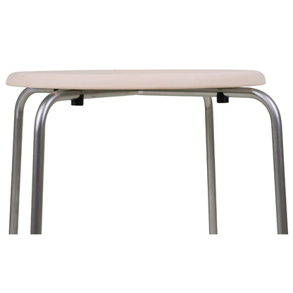 Petit Rond Stool - Natural Leather, Stainless Steel
