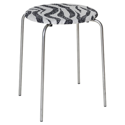 Petit Rond Stool - Zebra, Stainless Steel