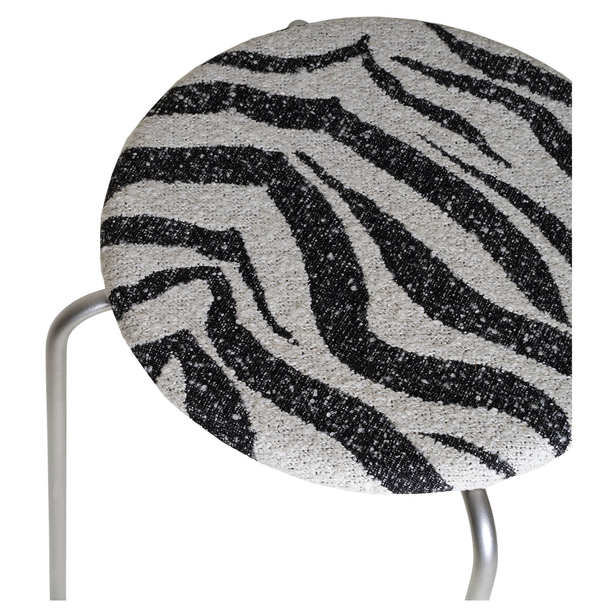 Petit Rond Stool - Zebra, Stainless Steel