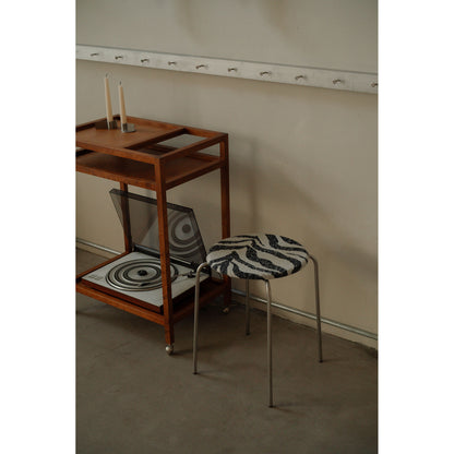 Petit Rond Stool - Zebra, Stainless Steel