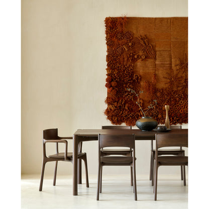 Pi Dining Chair With Armrest - Brown Teak