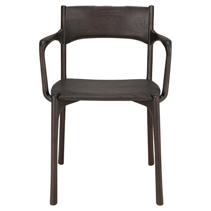 PI Dining Chair with Armrest - Dark Brown Teak