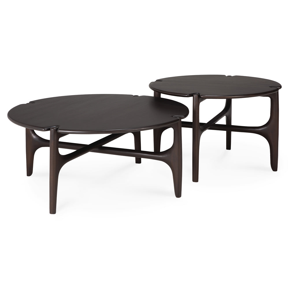 Pi Round Coffee Table - Dark Brown Mahogany