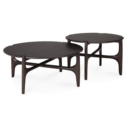 Pi Round Coffee Table - Dark Brown Mahogany