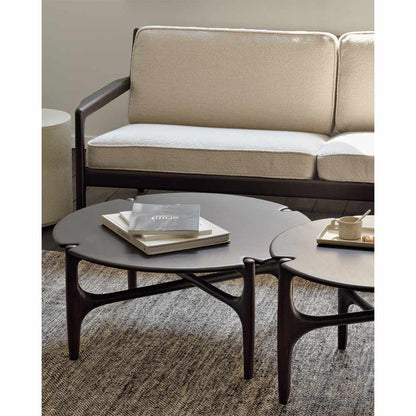 Pi Round Coffee Table - Dark Brown Mahogany