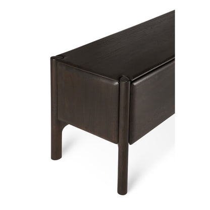 PI TV Cupboard - 1 Drawer, Dark Brown Teak