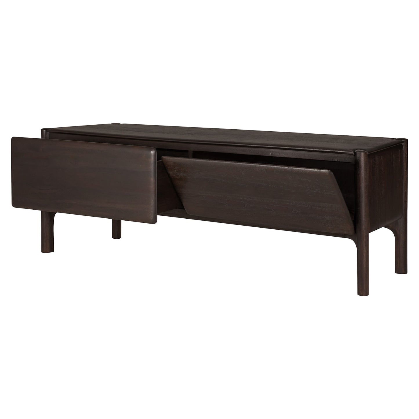 PI TV Cupboard - 1 Drawer, Dark Brown Teak