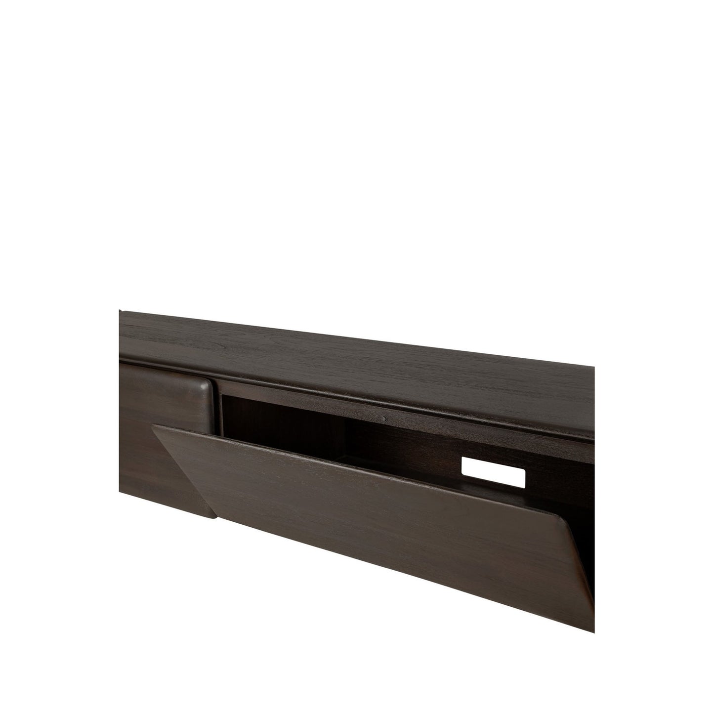 PI TV Cupboard - 2 Drawer, Dark Brown Teak