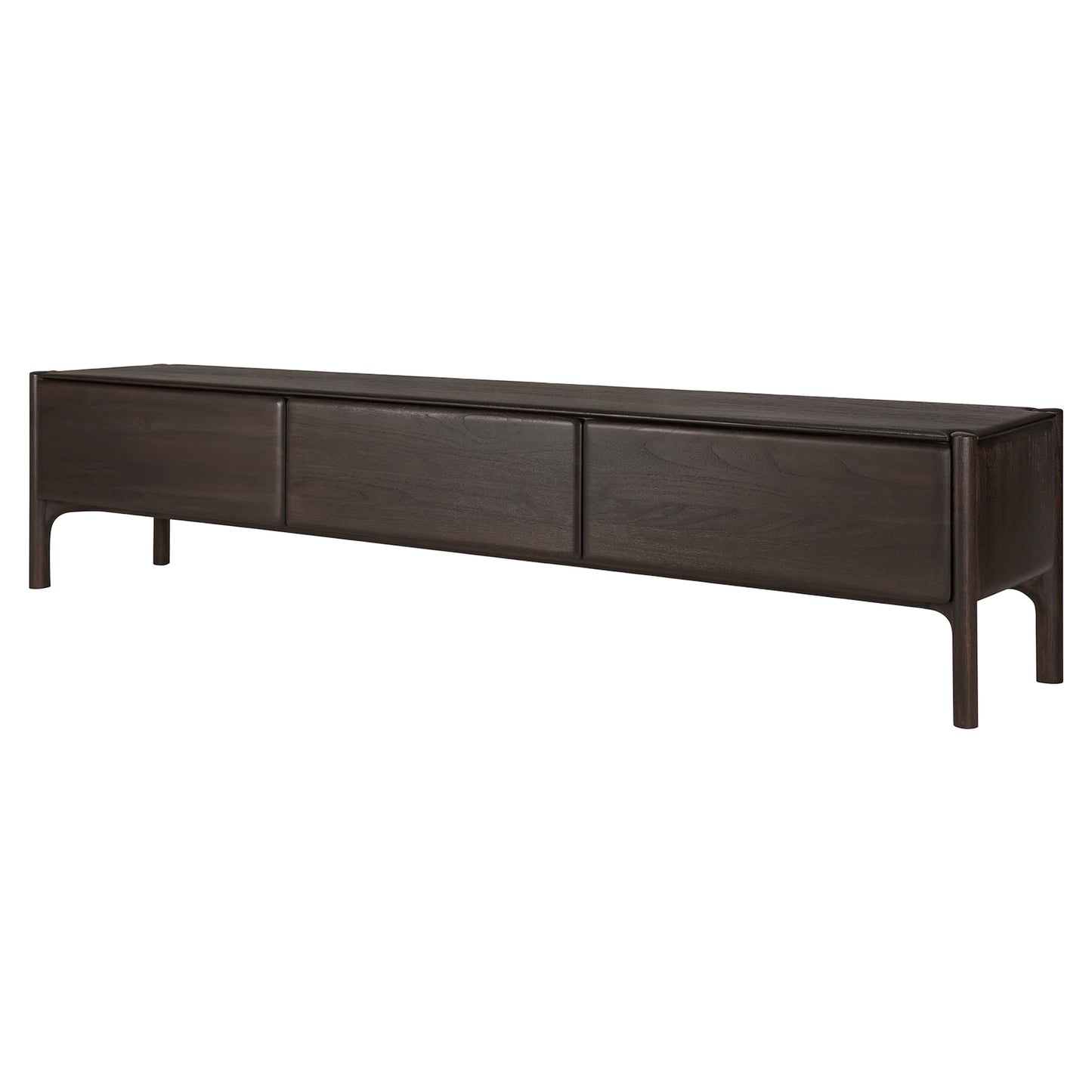 PI TV Cupboard - 2 Drawer, Dark Brown Teak