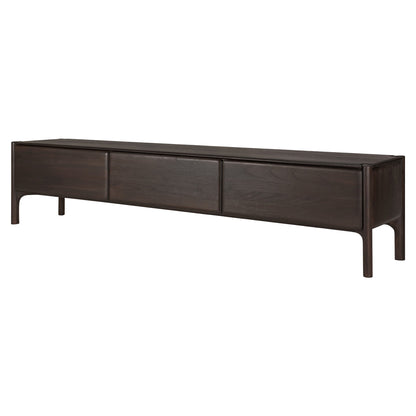 PI TV Cupboard - 2 Drawer, Dark Brown Teak