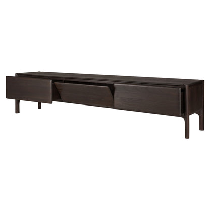 PI TV Cupboard - 2 Drawer, Dark Brown Teak