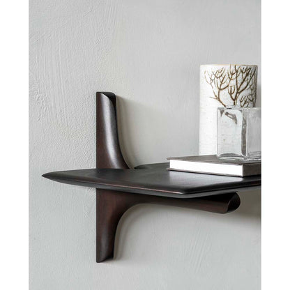 Pi Wall Shelf 66.5"W- Dark Brown Mahogany, 1 Shelf