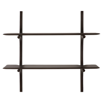 Pi Wall Shelf - Dark Brown Mahogany, 2 Shelves