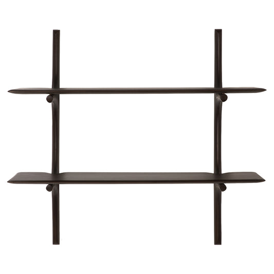 Pi Wall Shelf - Dark Brown Mahogany, 2 Shelves