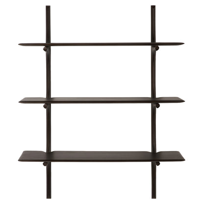 Pi Wall Shelf - Dark Brown Mahogany, 3 Shelves