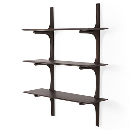 Pi Wall Shelf - Dark Brown Mahogany, 3 Shelves
