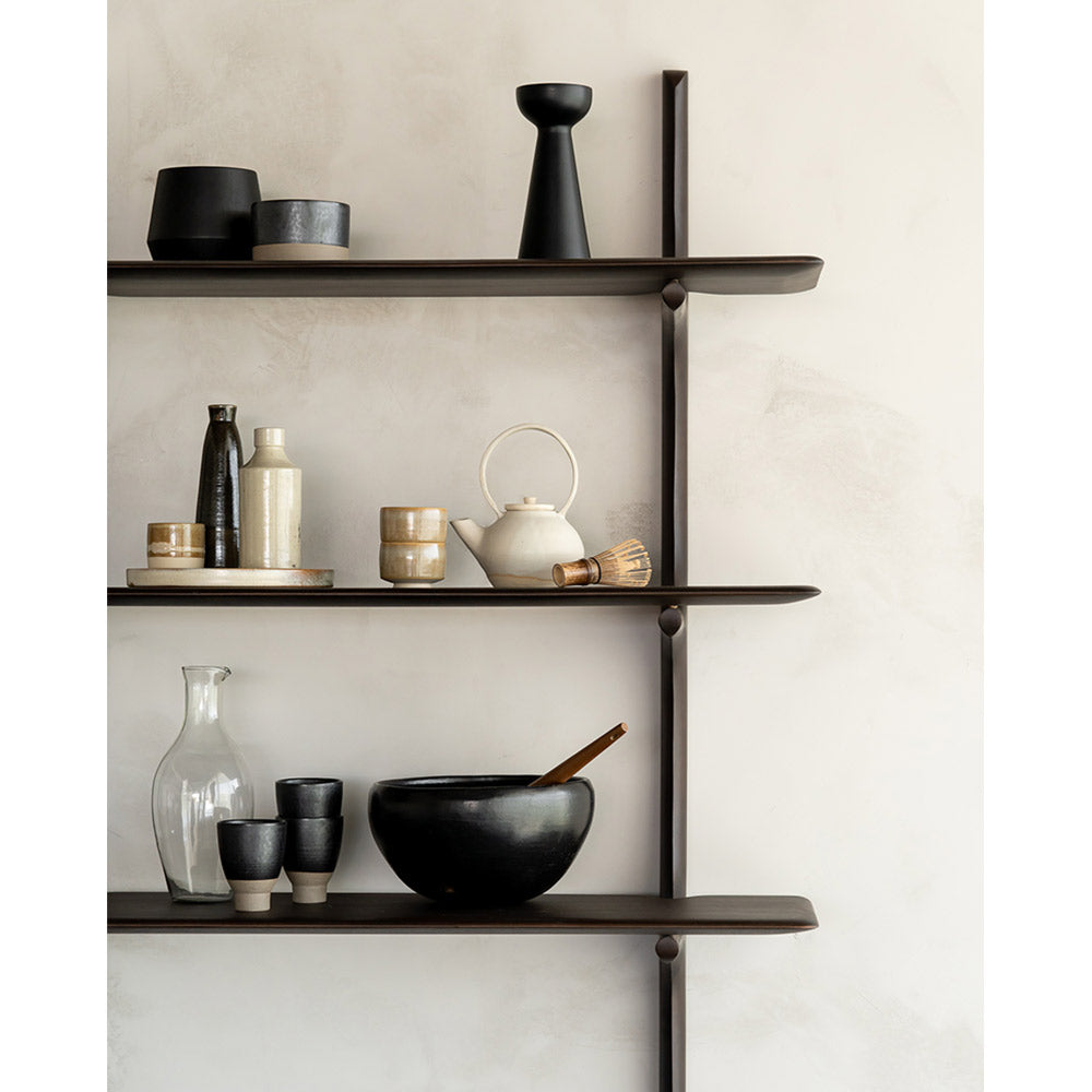 Pi Wall Shelf - Dark Brown Mahogany, 3 Shelves