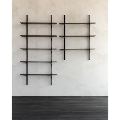 Pi Wall Shelf - Dark Brown Mahogany, 3 Shelves