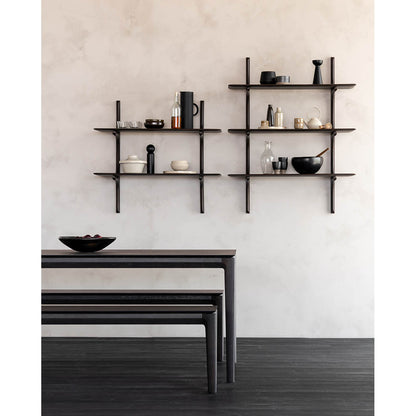 Pi Wall Shelf - Dark Brown Mahogany, 3 Shelves