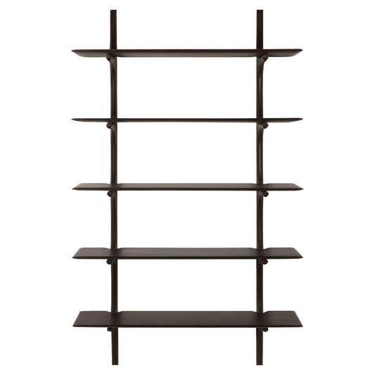 Pi Wall Shelf - Dark Brown Mahogany, 5 Shelves