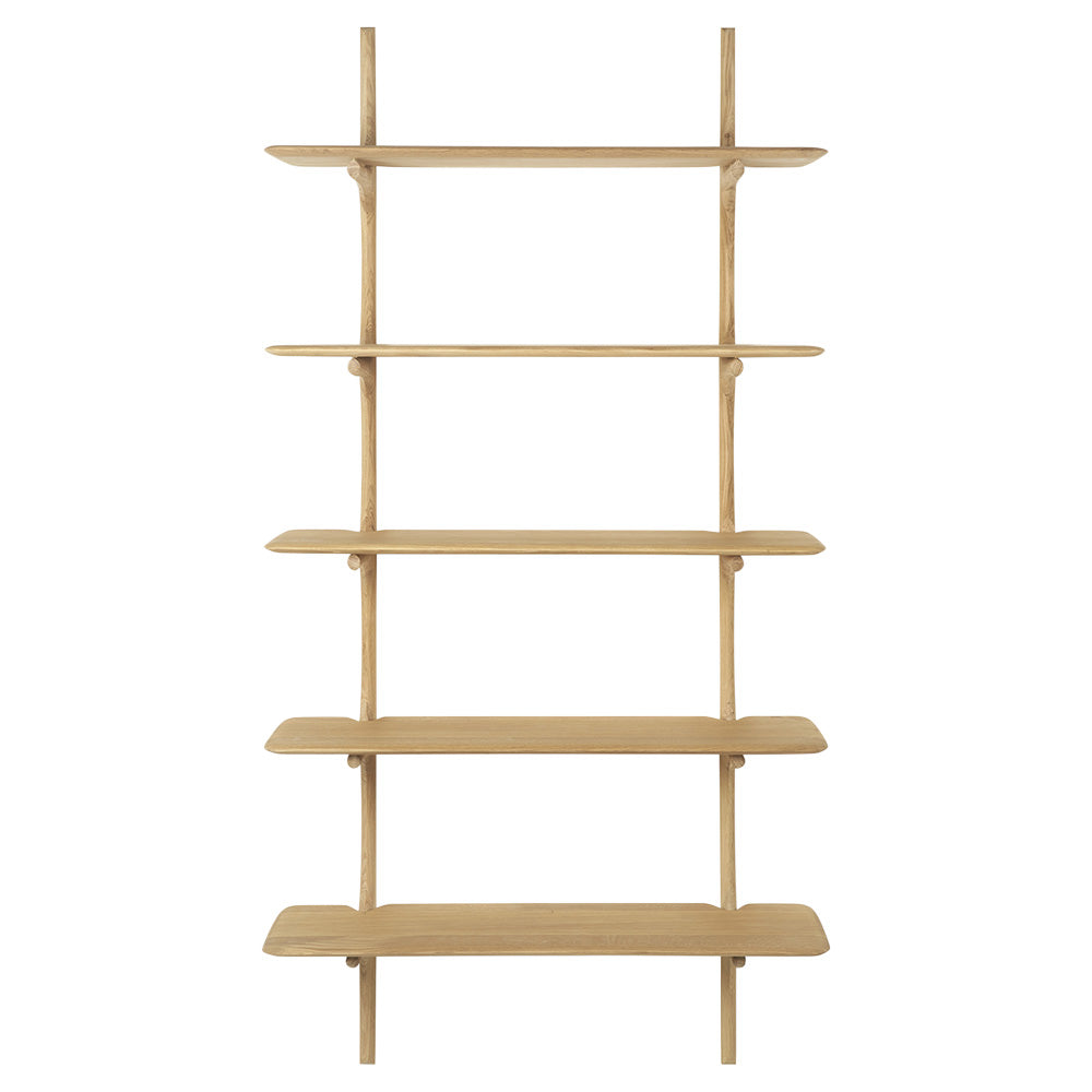 Pi Wall Shelf - Oak, 5 Shelves