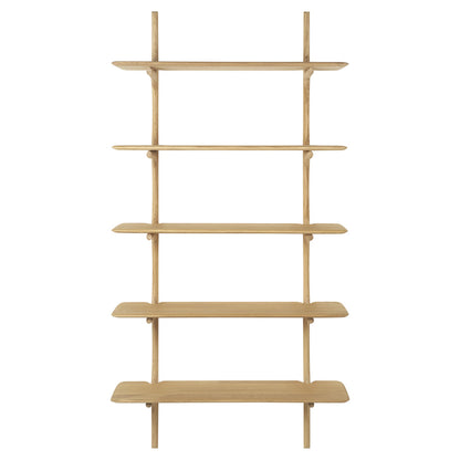 Pi Wall Shelf - Oak, 5 Shelves